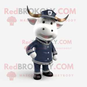 Navy Cow maskot kostym...
