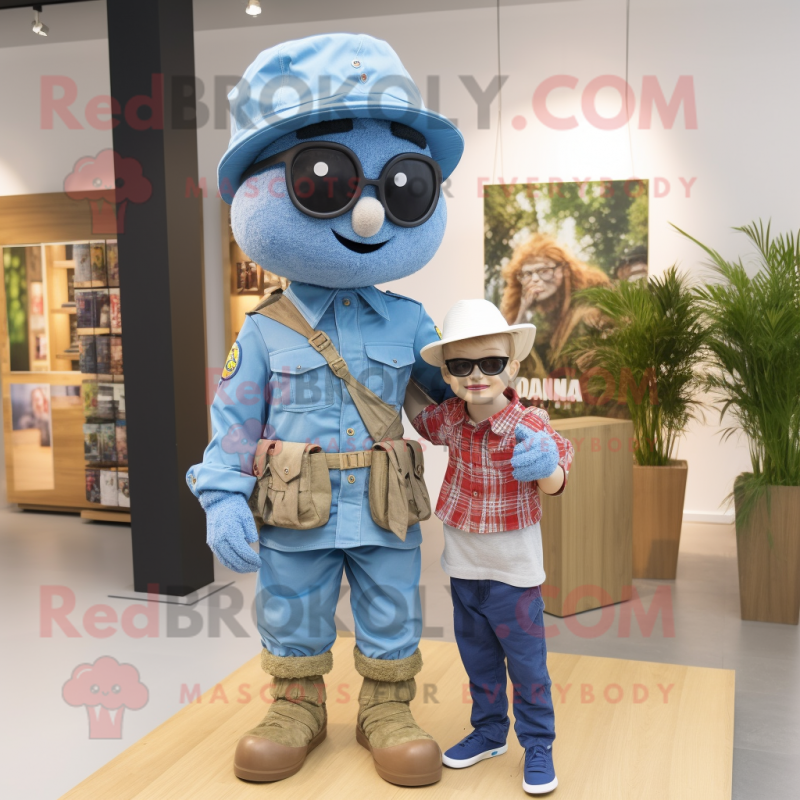 nan Para Commando mascot costume character dressed with a Chambray Shirt and Watches