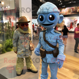 nan Para Commando mascot costume character dressed with a Chambray Shirt and Watches