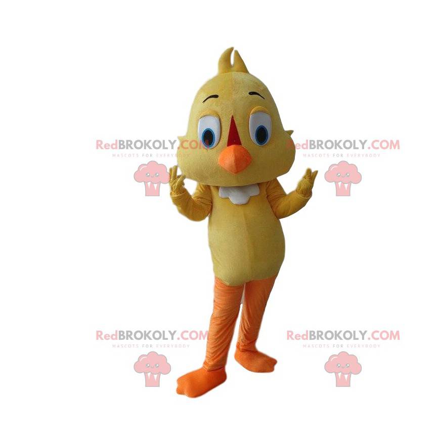Żółty ptak maskotka, duży kurczak, kostium kanarka -