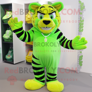 Lime Green Tiger mascotte...