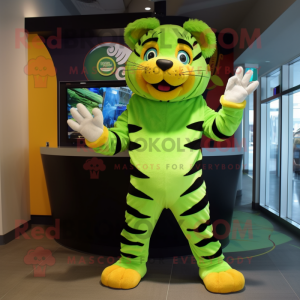 Lime Green Tiger mascotte...