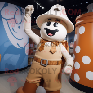 Rust Bottle Of Milk mascot costume character dressed with a Vest and Berets