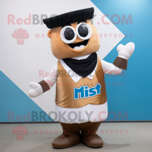 Rust Bottle Of Milk mascot costume character dressed with a Vest and Berets