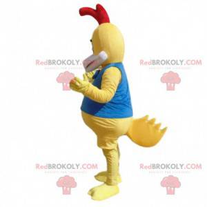 Gul kyllingemaskot, kæmpe hane-kostume - Redbrokoly.com