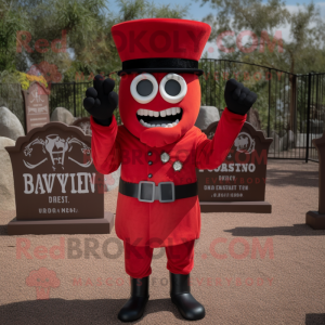 Röd Graveyard maskot kostym...