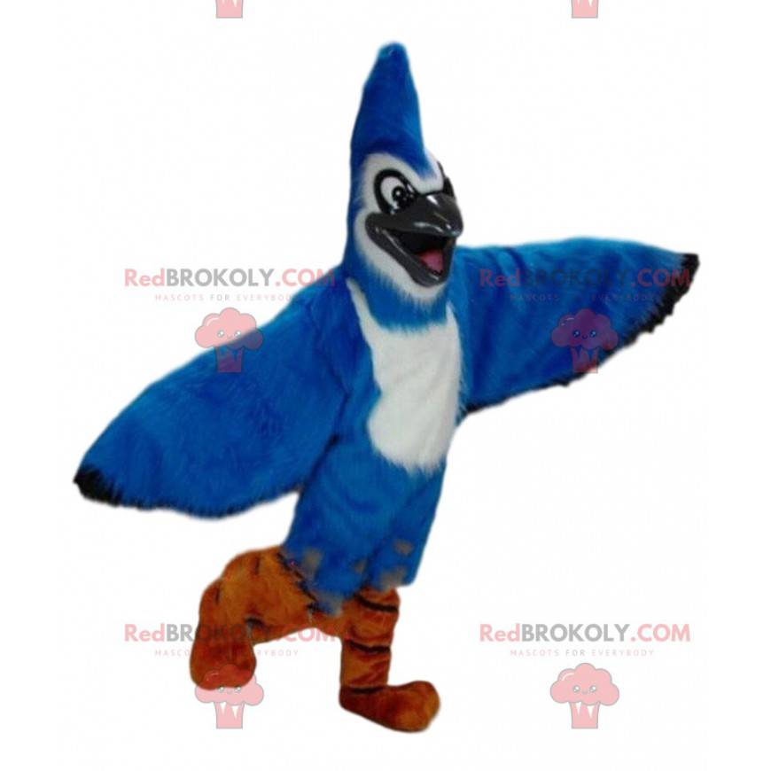 Blue jay maskot, blå och vit fågel kostym - Redbrokoly.com