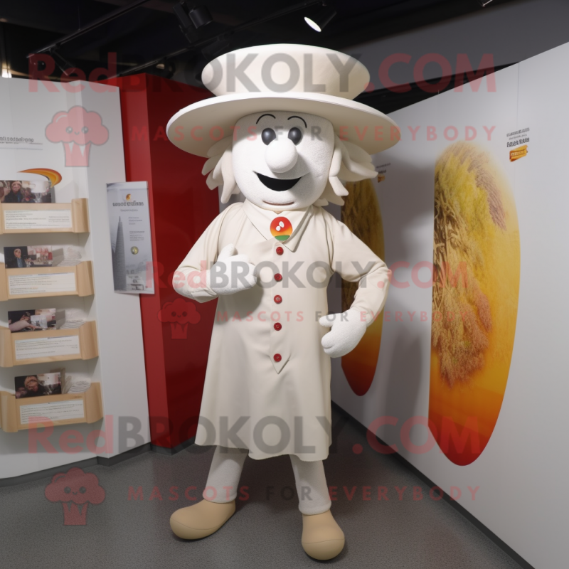 White Goulash mascot costume character dressed with a Waistcoat and Hats