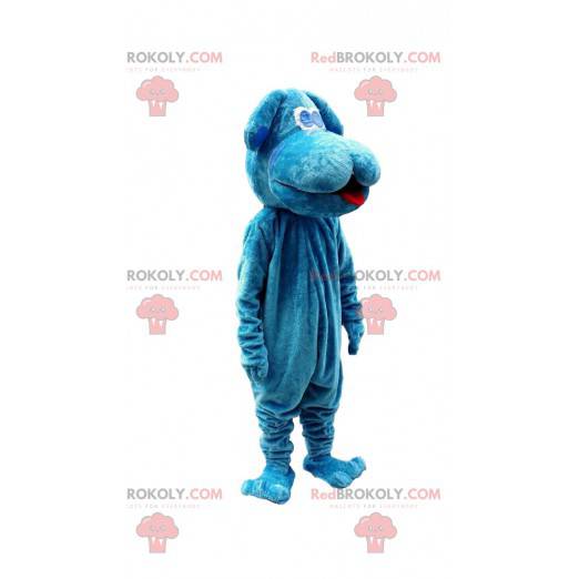 Mascota de perro azul de peluche grande, disfraz de perrito -