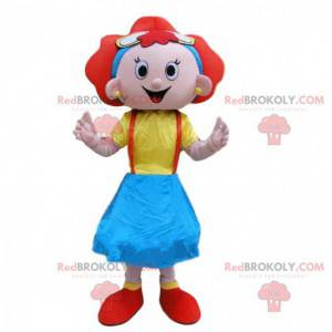 Mascotte ragazza dai capelli rossi, costume bambino -