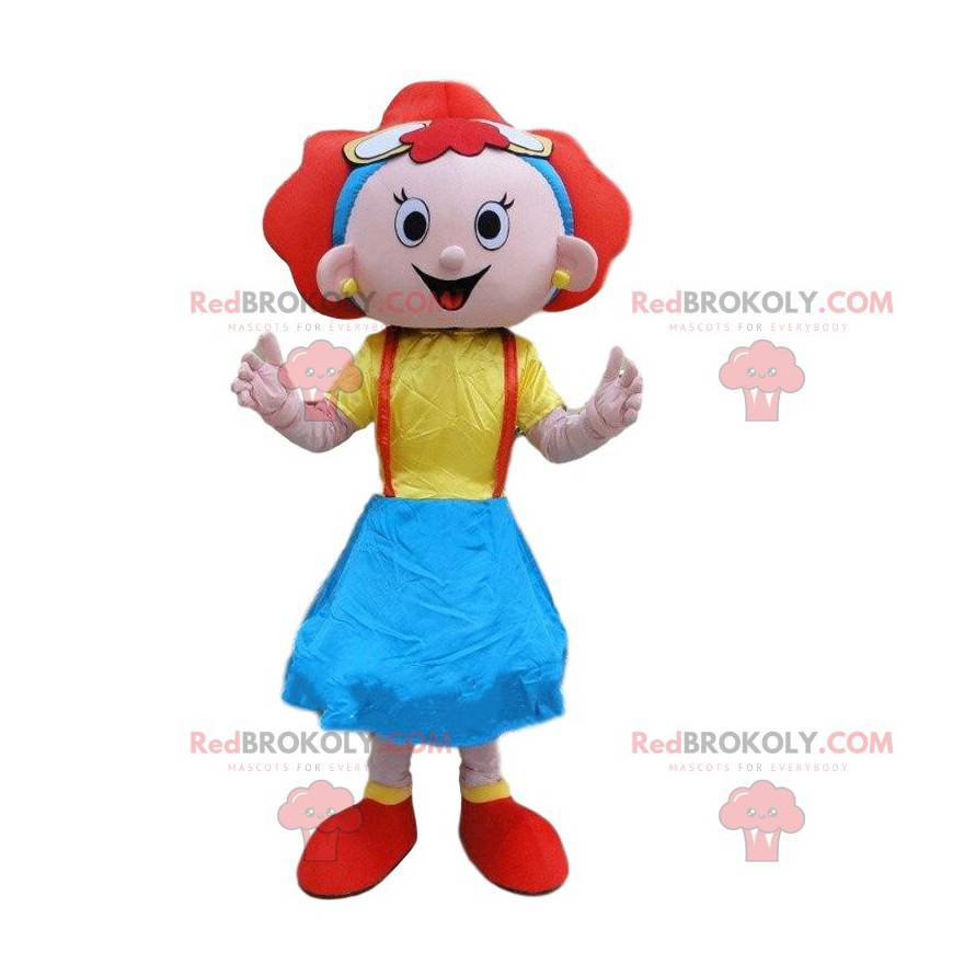 Mascotte ragazza dai capelli rossi, costume bambino -