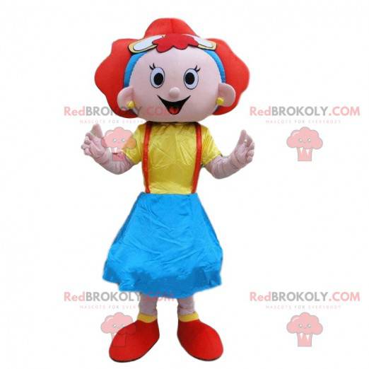 Red-haired girl mascot, child costume - Redbrokoly.com