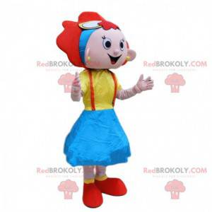 Mascotte ragazza dai capelli rossi, costume bambino -