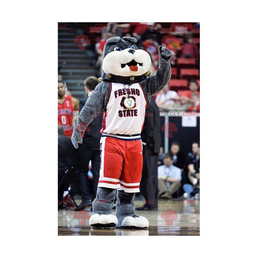 Šedý buldok pes maskot - Redbrokoly.com Šedý buldok pes maskot - Redbrokoly.com