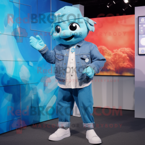 Cyan Cod mascotte kostuum...