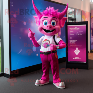 Magenta tandenfee mascotte...