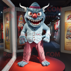 nan Demon mascot costume character dressed with a Bermuda Shorts and Pocket squares
