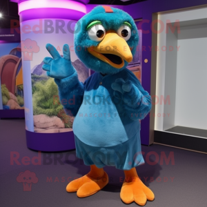 nan Dodo Bird mascot costume character dressed with a Jumpsuit and Beanies