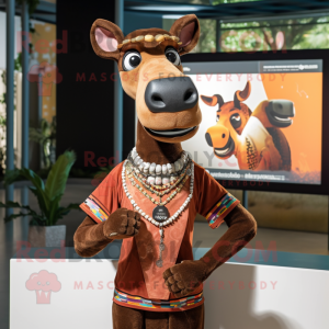 Brauner Okapi Maskottchen...