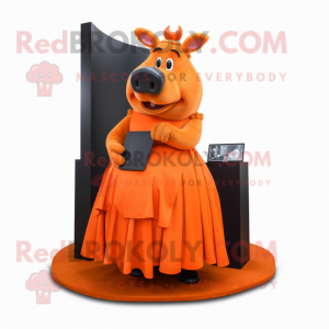 Orange Sow maskot kostym...