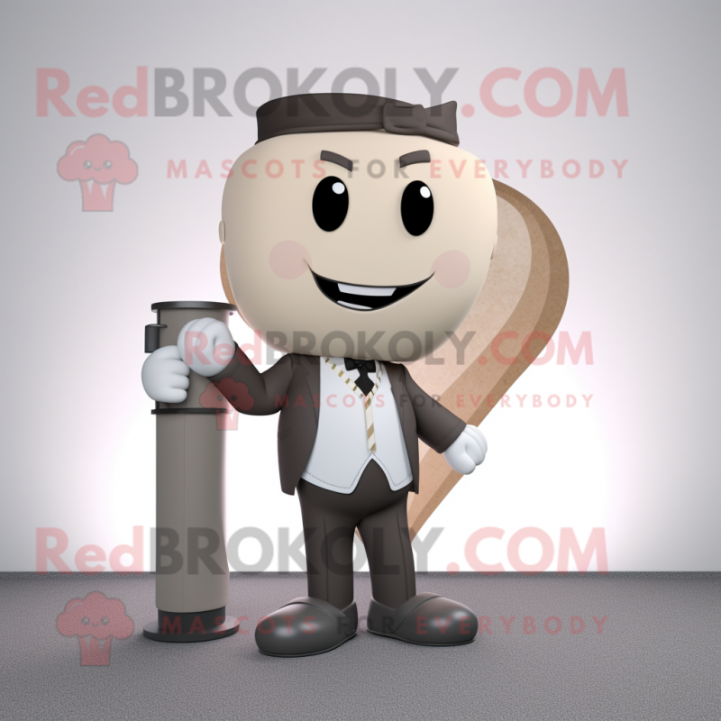 Beige Arrow Of Love mascot costume character dressed with a Suit Jacket and Belts Beige Arrow Of Love mascot costume character dressed with a Suit Jacket and Belts