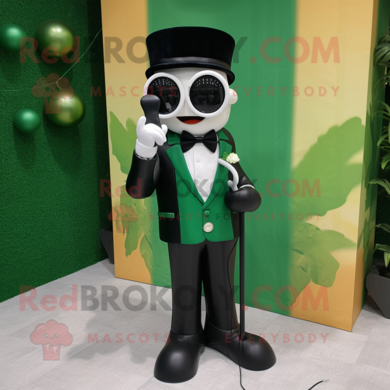 Forest Green Phone mascot costume character dressed with a Tuxedo and Sunglasses Forest Green Phone mascot costume character dressed with a Tuxedo and Sunglasses