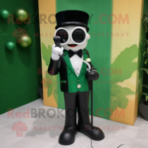 Forest Green Phone mascot costume character dressed with a Tuxedo and Sunglasses