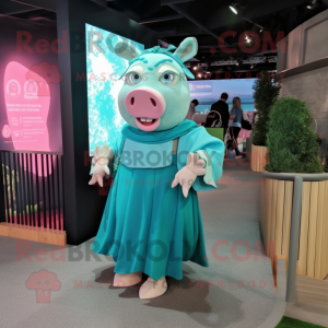 Postava maskota Teal Pig...