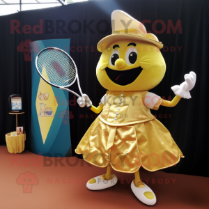 Guld tennisketcher maskot...