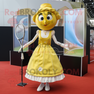 Guld tennisketcher maskot...