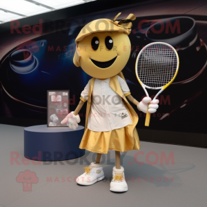 Guld tennisketcher maskot...