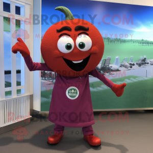 Maroon tomat maskot kostume...