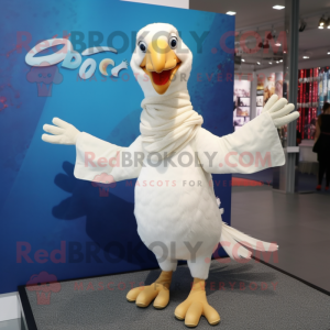 Hvit Dodo Bird maskot drakt...