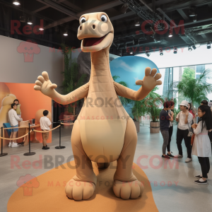 Tan Brachiosaurus mascotte...