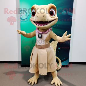 Tan Geckos mascotte kostuum...