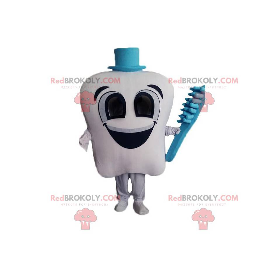 Mascotte gigantische witte tand, tandkostuum - Redbrokoly.com