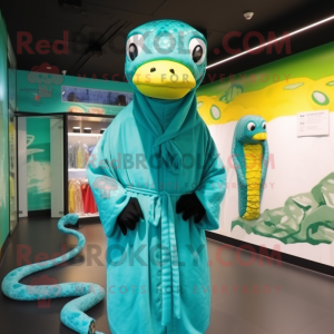 Turquoise Anaconda mascotte...