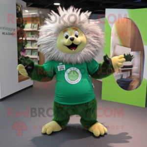 Grön Porcupine maskot...