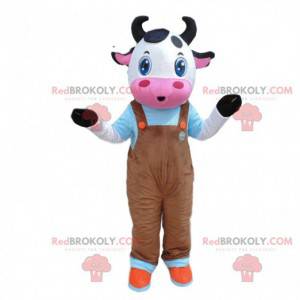 Mascote de vaca vestido, fantasia de vaca gigante -
