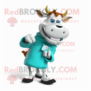 Cyan Guernsey Cow mascotte...