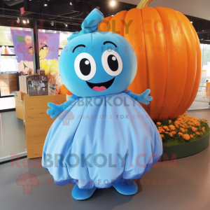 Sky Blue Pumpkin maskot...