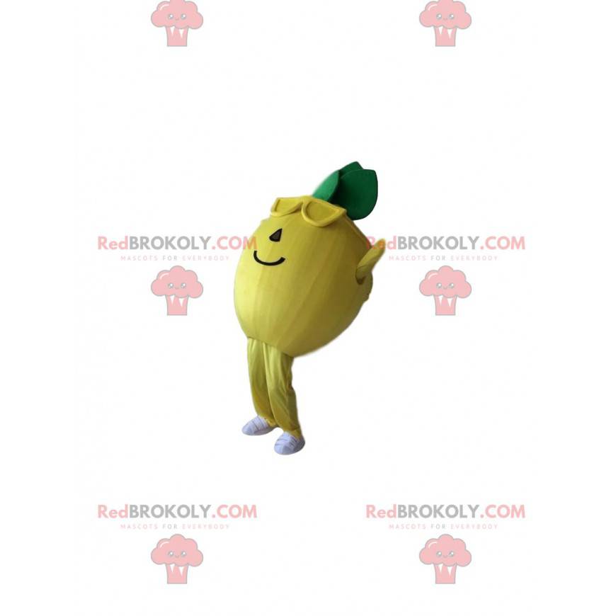 Mascote limão com óculos escuros, fantasia de frutas - Mascote limão com óculos escuros, fantasia de frutas -
