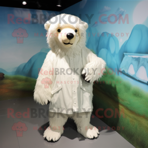 White Sloth Bear mascotte...