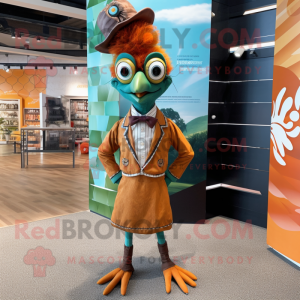 Rust Peacock maskot kostume...