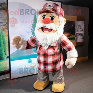 White Chief mascot costume character dressed with a Flannel Shirt and Headbands