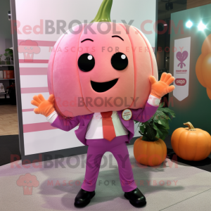 Rosa Pumpkin maskot kostym...