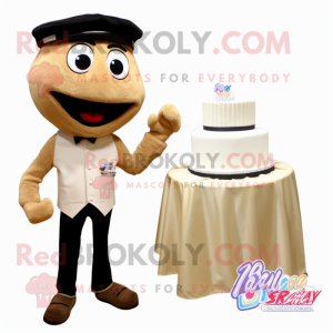 Tan Wedding Cake maskot...