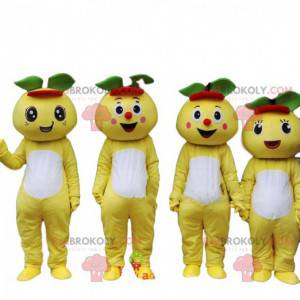 4 grapefruit mascottes, 4 gele fruitkostuums - Redbrokoly.com