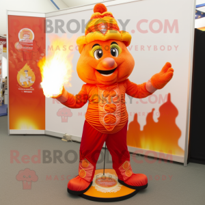 Orange Fire Eater mascotte...