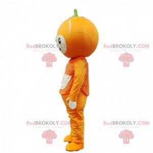 Reuze oranje mascotte, rond fruitkostuum, citrus -